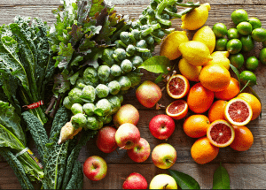 a group of fruits and vegetables on a wood surface Healthy Weight Loss Diets Bridgwater